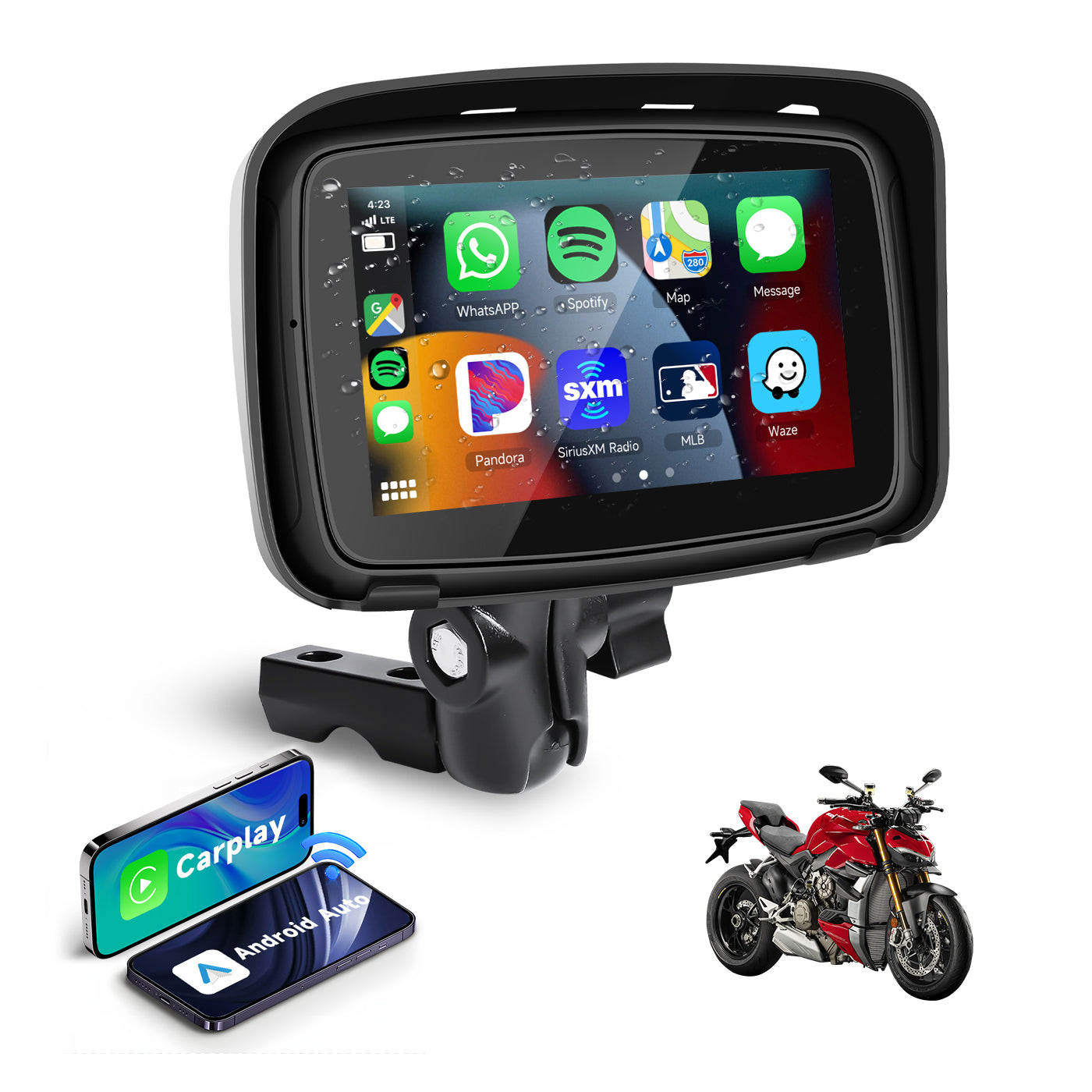 C5 Motorcycle CarPlay & Android Auto, USB media Standalone Navigator S –  Aoocci