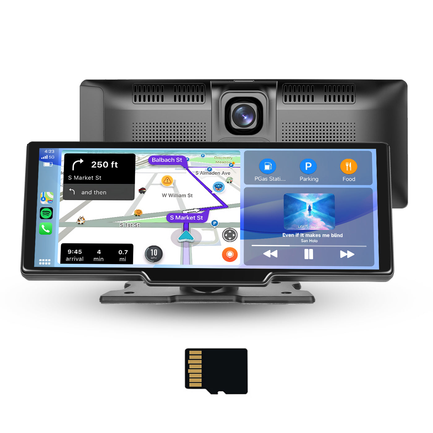 PODOFO 9.3 Portable Wireless Apple CarPlay Android Auto Touch Screen