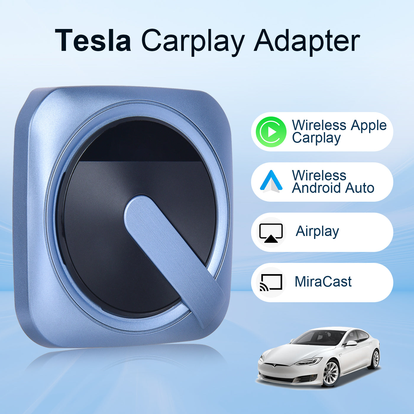 PODOFO 2023 New Upgrade Wireless CarPlay Dongle/Android Auto Adapter M