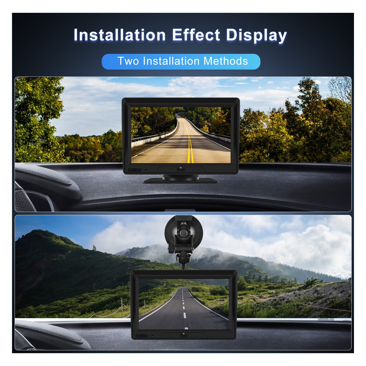 Podofo Dashcam Avant et Arriere, Bluetooth Sans Fil Carplay et