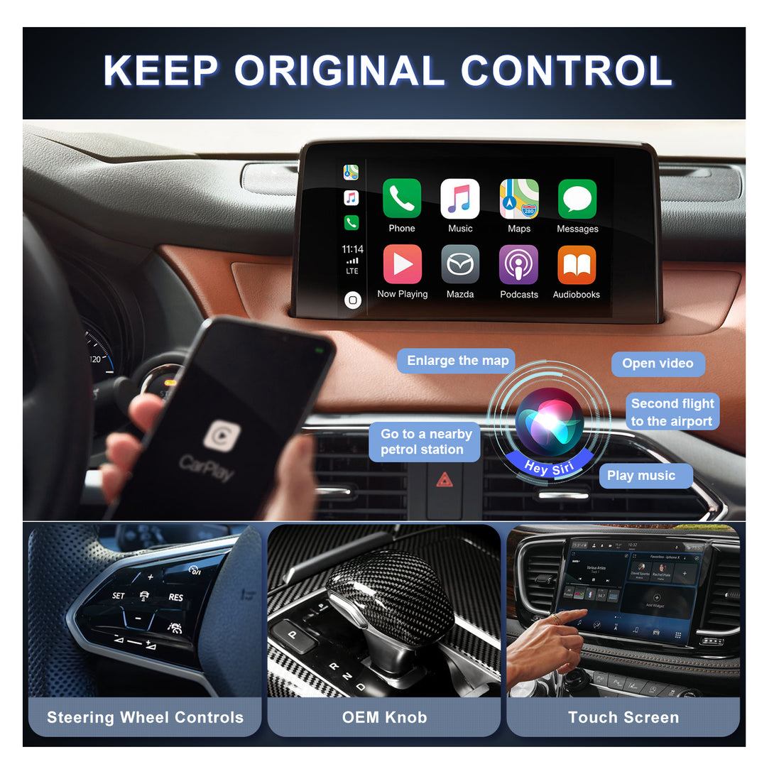 PODOFO 2023 Wireless CarPlay Adapter & Wireless Android Auto Adapter