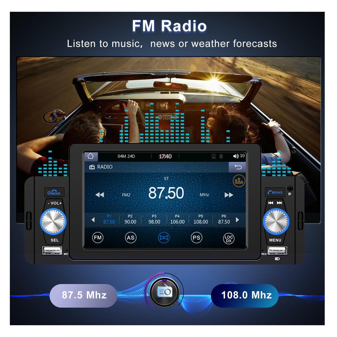 Auto Radio 1 Din MP3 Bluetooth USB SD LCD 7 colores – InTouch Perú