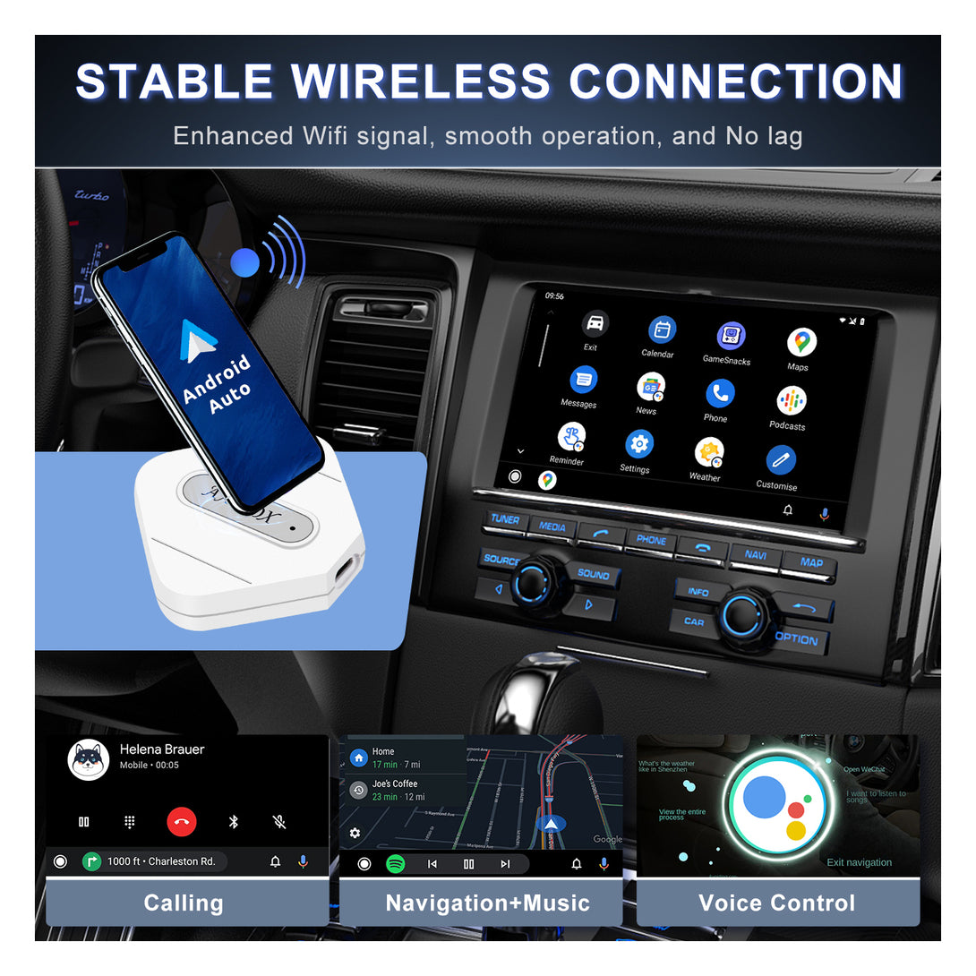 Wireless Android Auto Adapter,Wireless Android Auto Car Adapter,Wireless  Android Auto Dongle Connects Automatically to Android Auto,Plug and Play.