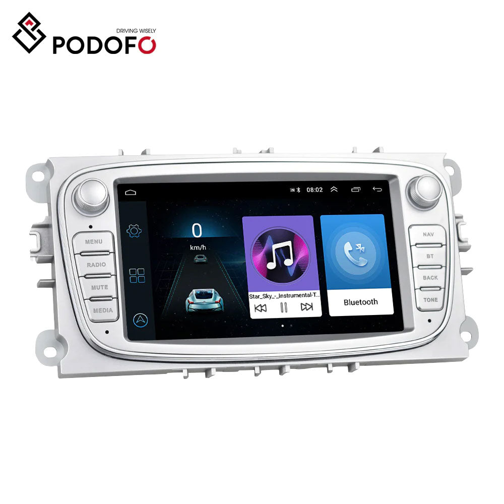 PODOFO 7 Car Multimedia Player Android 9.1 Car Radio MP5 for Ford Focus  Mondeo C-MAX S-MAX Galaxy II Kuga
