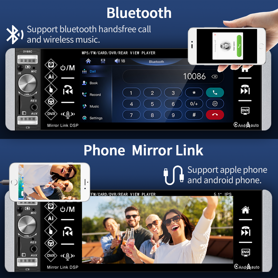 Autoradio Bluetooth Freisprecheinrichtung 1 DIN Universal Car