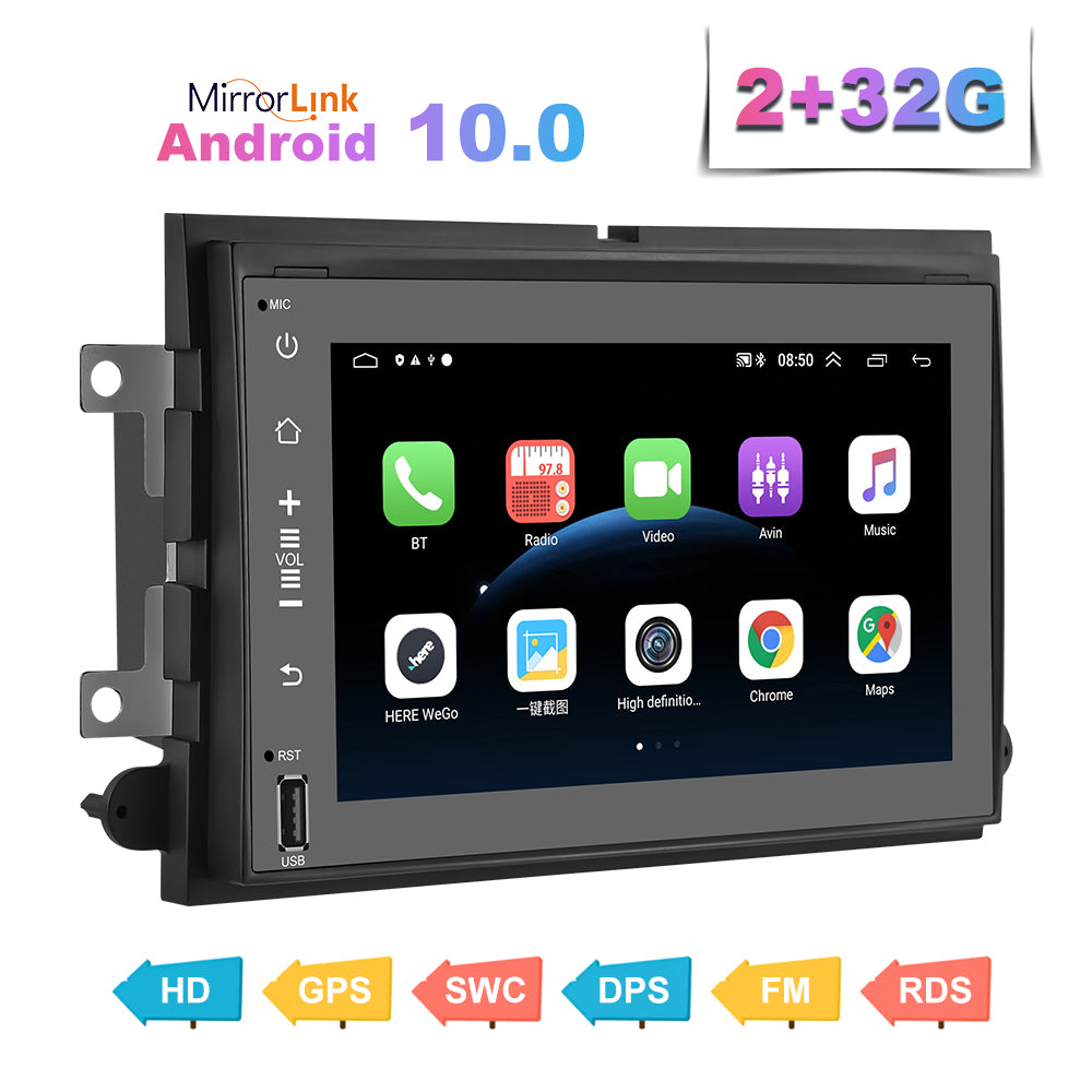 Podofo 2+32G 2Din 7Inch Car Stereo Android 13 Touchscreen with Wireless  Apple Carplay/Android Auto Radio Receiver with